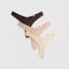 3-pack bomullsrika ribbade Miami-stringtrosor