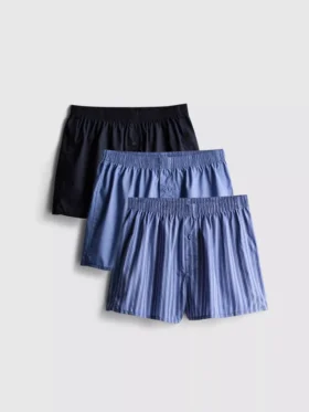 3-pack boxershorts med knäppning