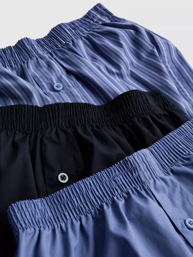 3-pack boxershorts med knäppning