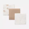 3-pack fyrkantiga muslintäcken