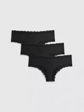 3-pack hipster-trosor med spetskant