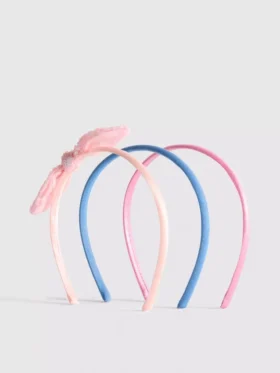 3-pack hårband med rosett