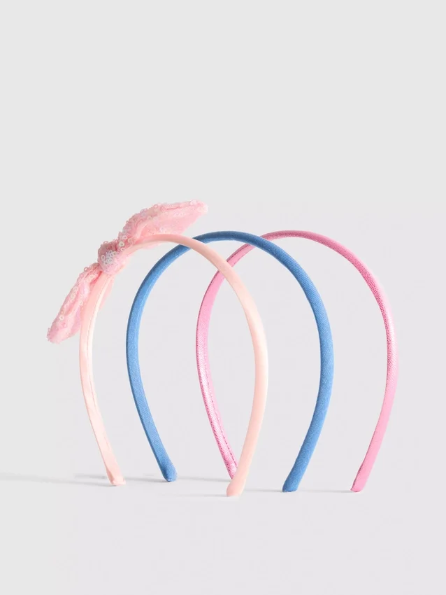 3-pack hårband med rosett