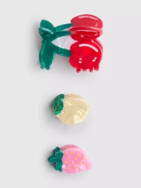 3-pack hårklämmor i fruktform