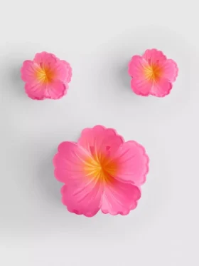 3-pack hårspännen med blommotiv