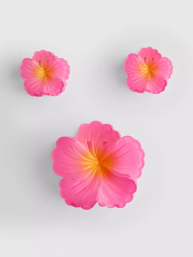 3-pack hårspännen med blommotiv