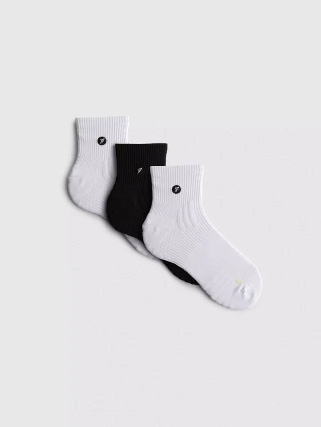 3-pack mikrofiber-strumpor i kvartslängd för sport