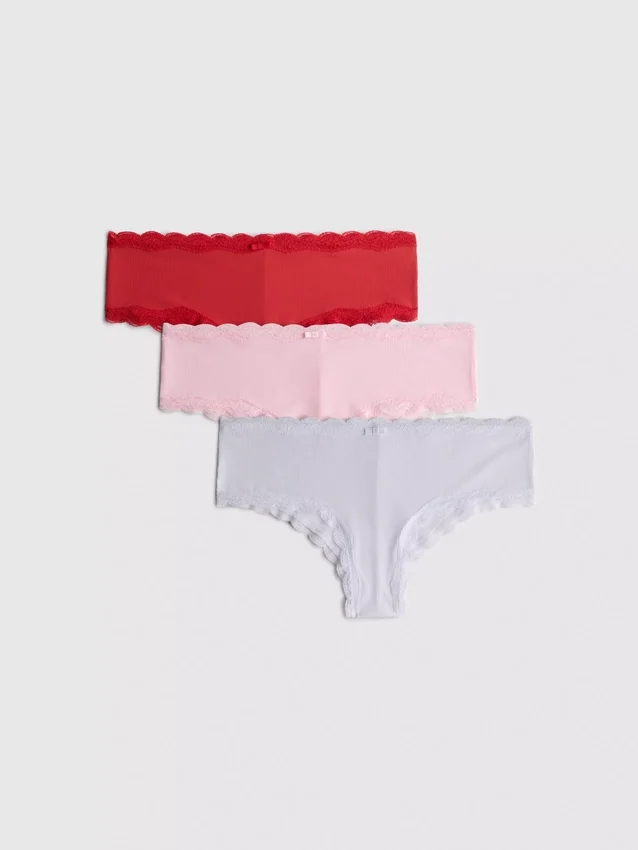 3-pack ribbade hipster-trosor i mikrofiber