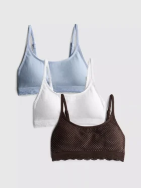 3-pack sömlösa braletter med spetskant