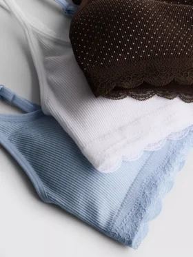 3-pack sömlösa braletter med spetskant