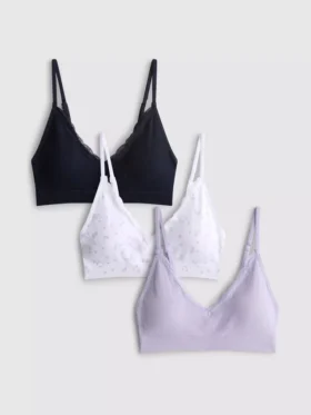 3-pack sömlösa braletter med spetskanter