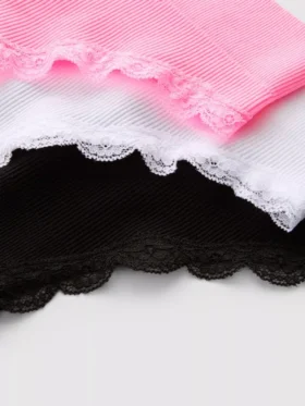 3-pack sömlösa ribbade spetsstringar