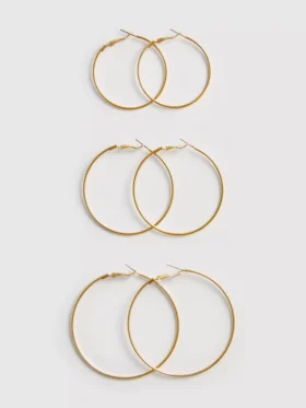3-pack stora ringörhängen