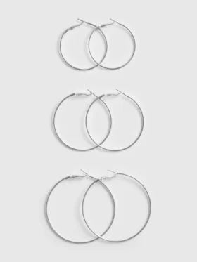 3-pack stora ringörhängen