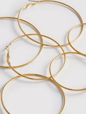 3-pack stora ringörhängen