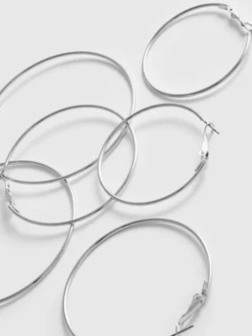 3-pack stora ringörhängen