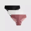 3-pack stringtrosor med brasilianska spetsdetaljer