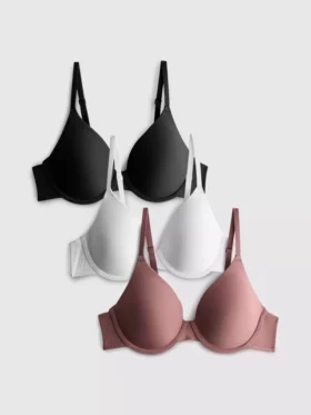 3-pack T-shirt-bh med full täckning