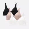3-pack trådlösa borstade Bh:ar