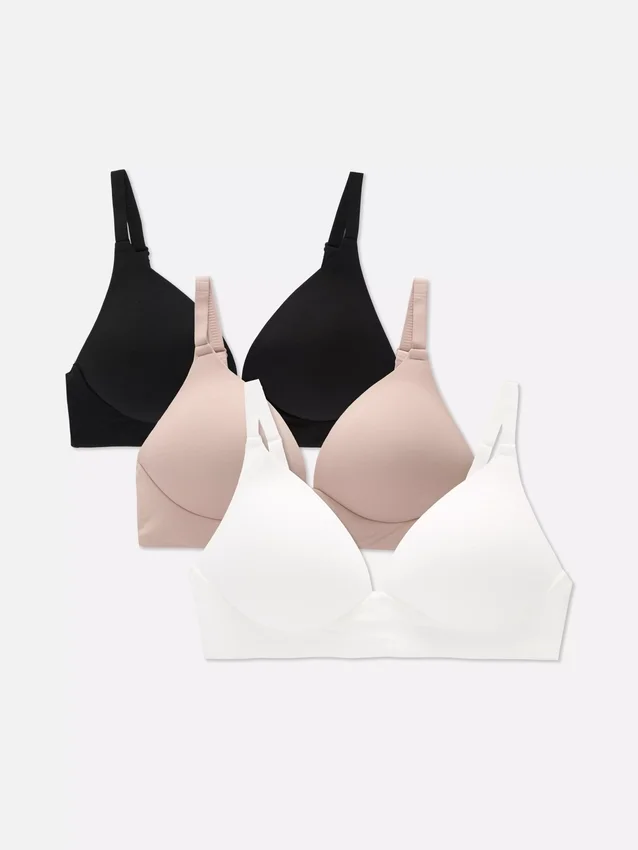 3-pack trådlösa borstade Bh:ar