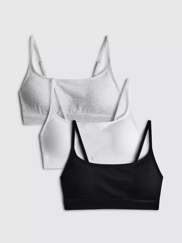 3-pack trådlösa crop-braletter