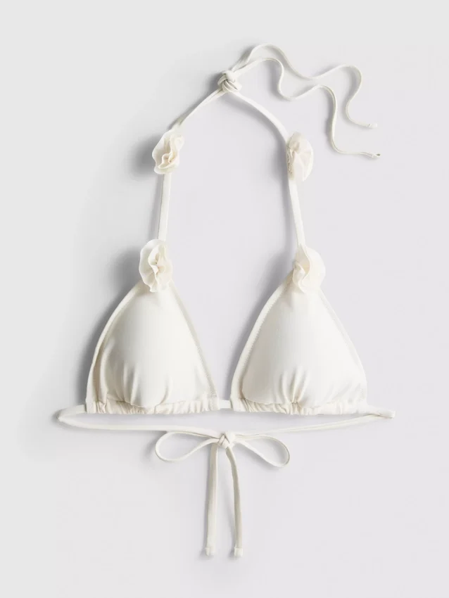 3D-blommig triangel-bikinitopp
