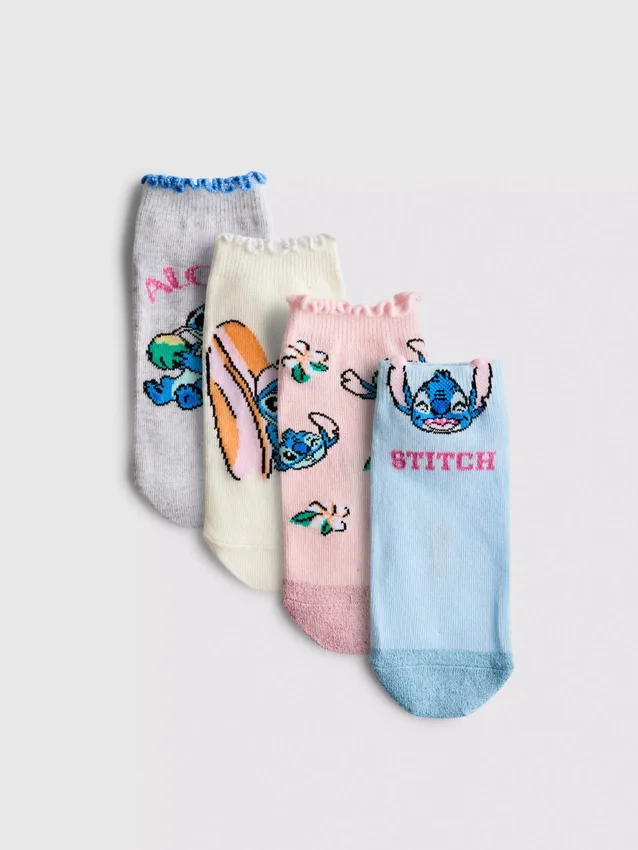 4-pack Disney-sneakerstrumpor med Stitch