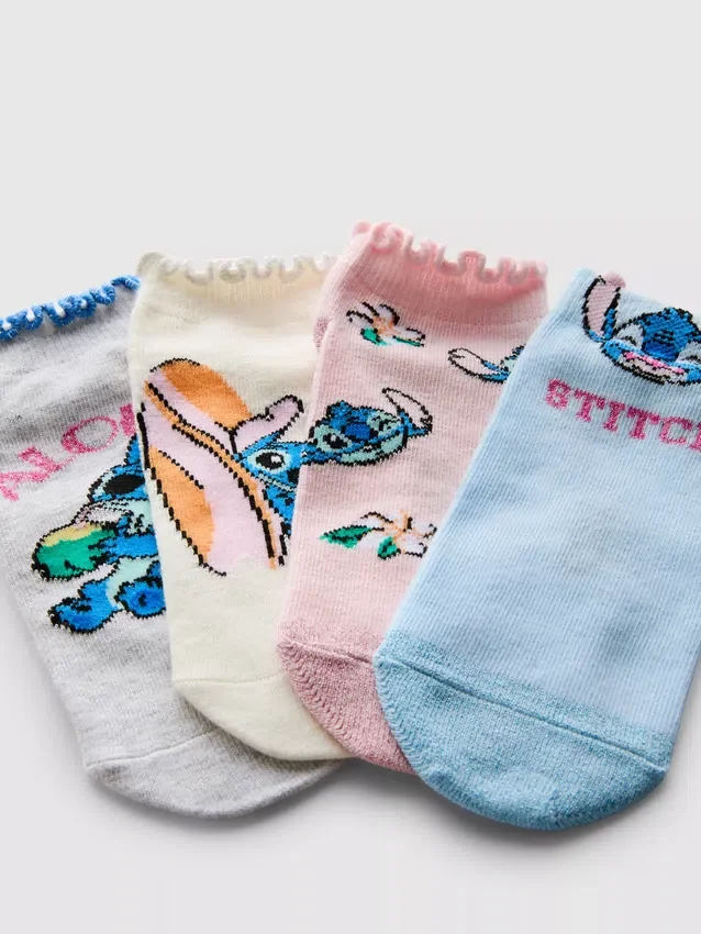 4-pack Disney-sneakerstrumpor med Stitch