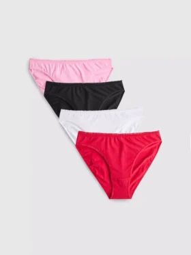 4-pack högmidjade trosor med volangkant