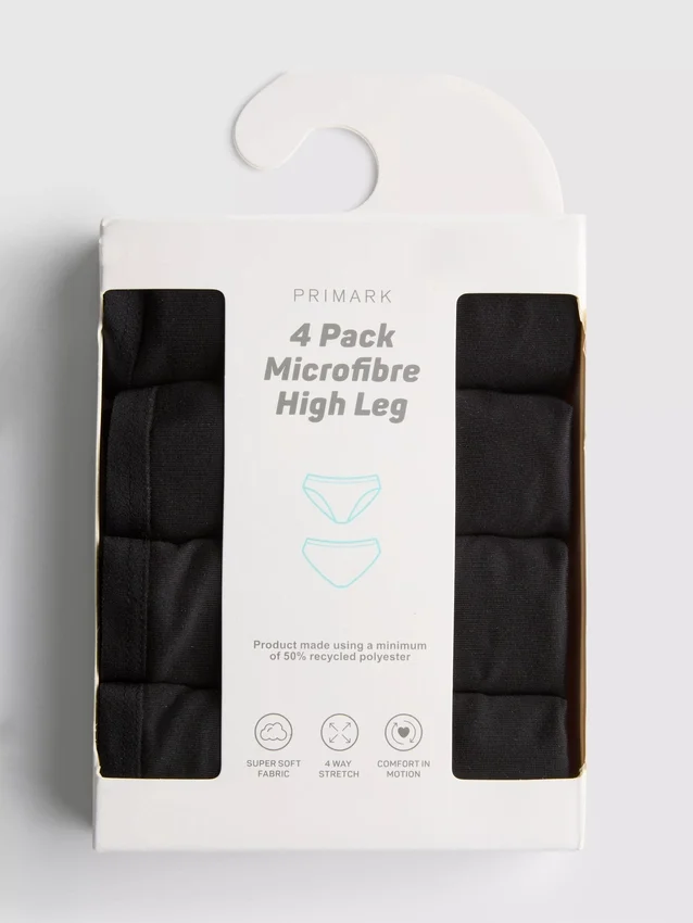 4-pack mikrofiberkalsonger med hög benöppning
