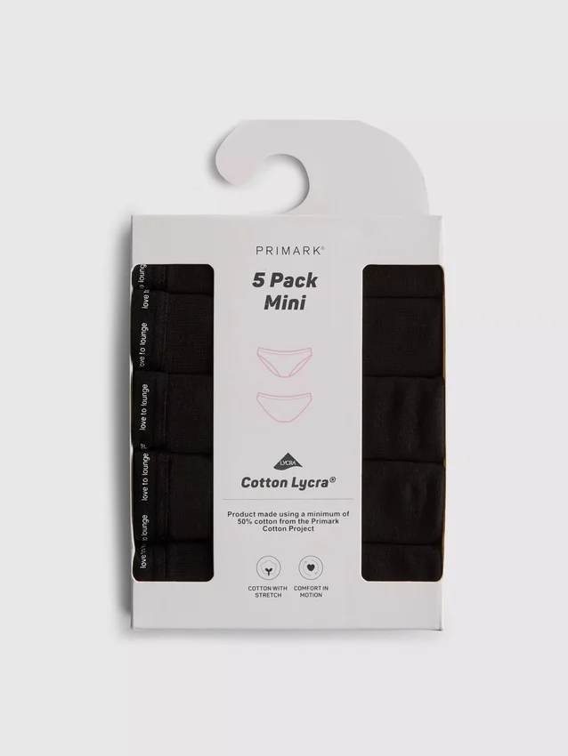 5-pack bikinitrosor med hög bomullshalt