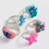 5-pack Disney-berlockringar med Stitch
