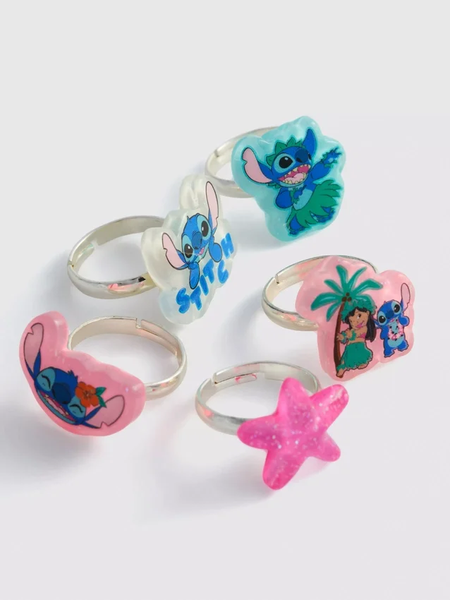 5-pack Disney-berlockringar med Stitch