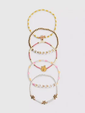 5-pack Disney Winnie the Pooh-armband med pärlor och berlocker