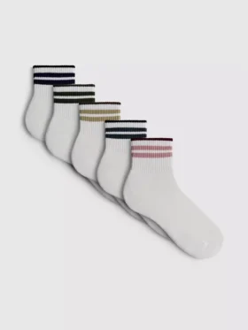 5-pack färgade randiga ankelstrumpor