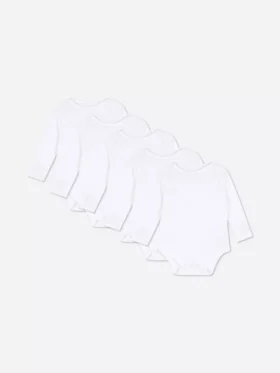 5-pack med basplagg: långärmade bodys