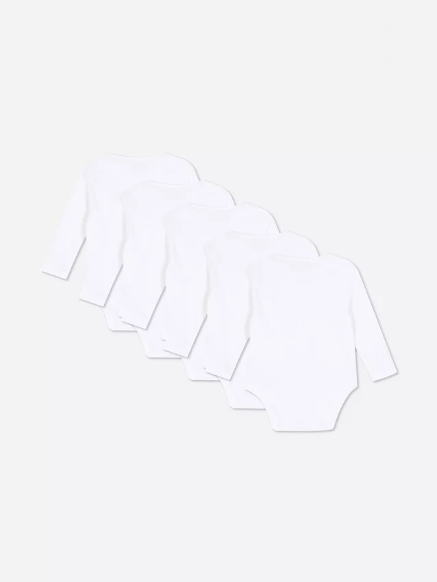 5-pack med basplagg: långärmade bodys
