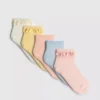 5-pack ribbade kvartsstrumpor med volanger