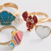 5-pack ringar med havsmotiv