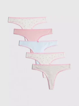 5-pack stringtrosor med hög bomullshalt