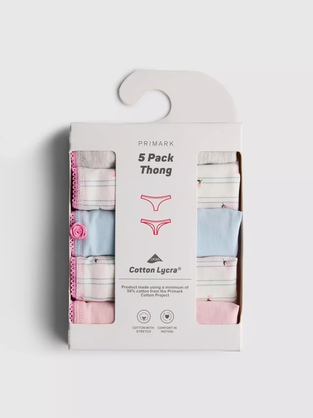 5-pack stringtrosor med hög bomullshalt