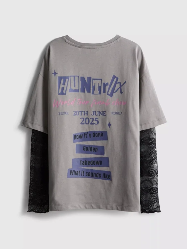 6–15 år | K-pop Demon Hunters långärmad T-shirt med spets