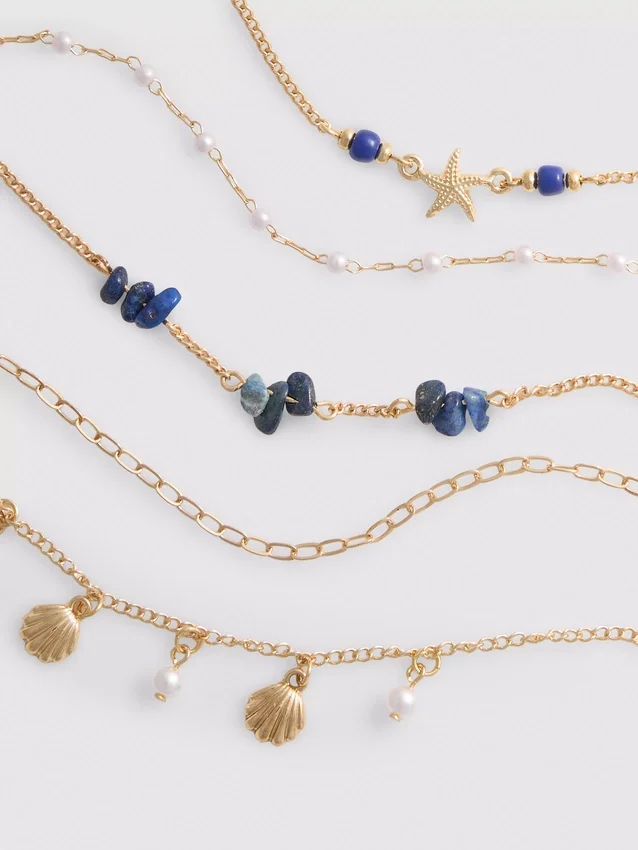 6-pack choker-kedjor med havsmotiv