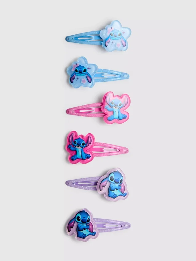 6-pack hårklämmor med Stitch från Disney