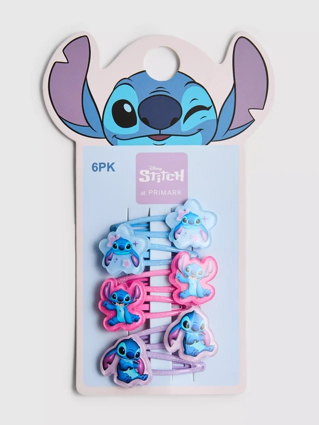 6-pack hårklämmor med Stitch från Disney