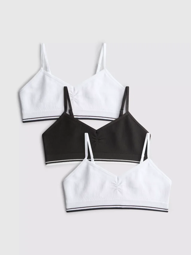 7–15 år | 3-pack ribbade korta toppar