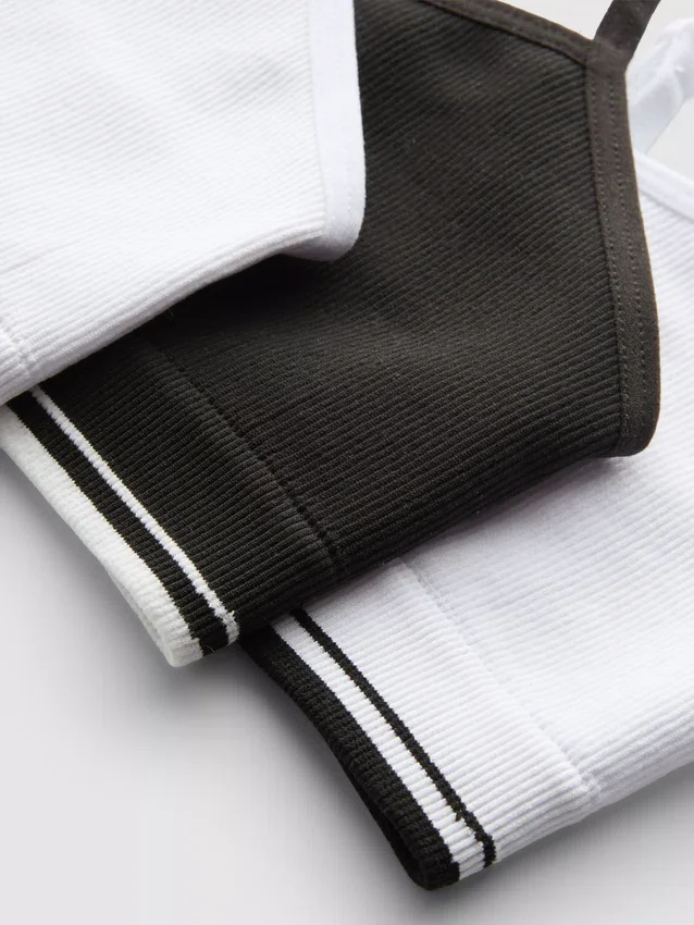 7–15 år | 3-pack ribbade korta toppar