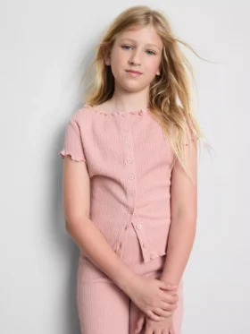7–15 år | blus med skrynklig struktur