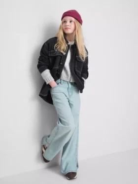 7–15 år | Jeans med slits i benslutet och vida ben
