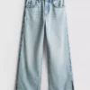 7–15 år | Jeans med slits i benslutet och vida ben
